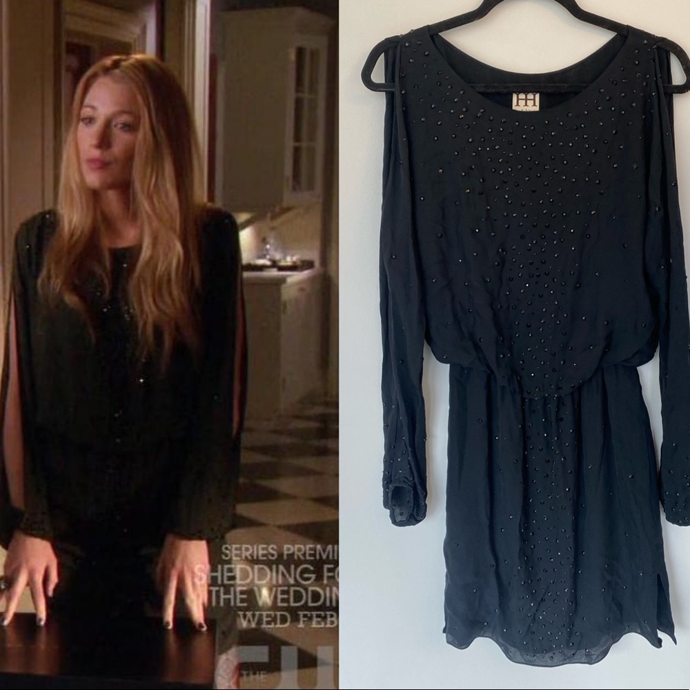 COPY - Haute Hippie Black Rhinestone Dress Gossip…